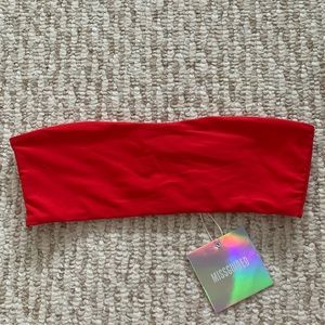 NWT Red Bandeau Bikini Top